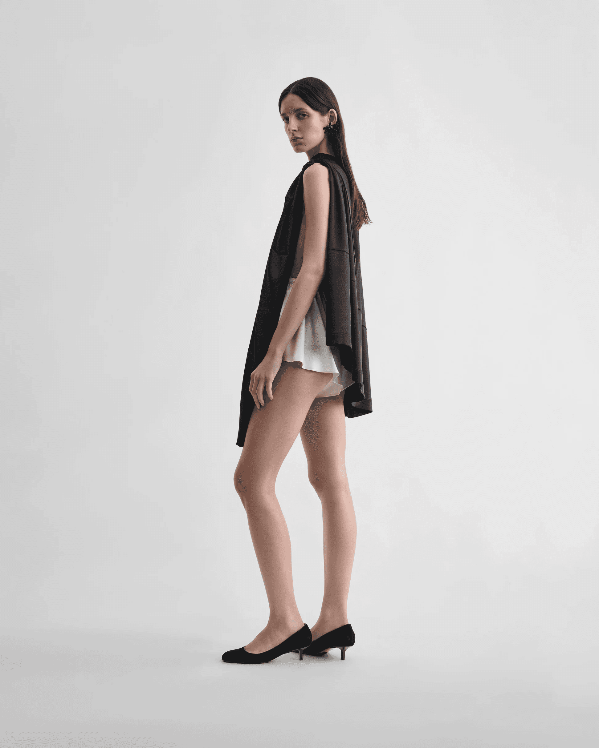 Asymmetric Pleated Skirt